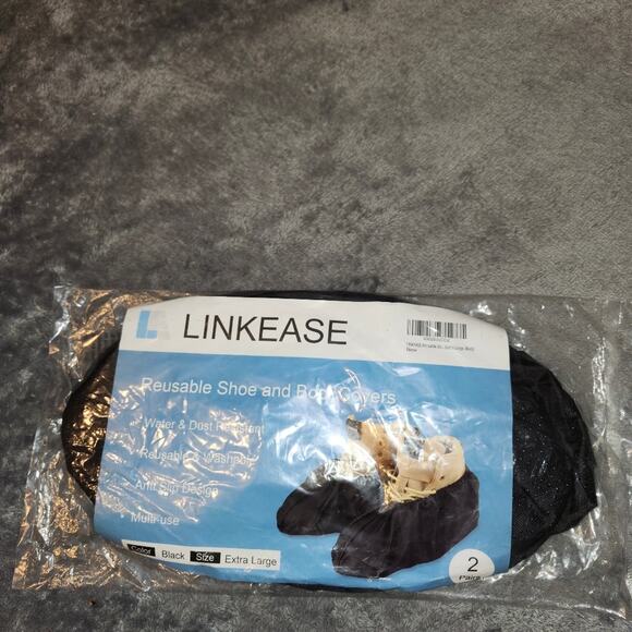 Black Reusable Shoe and Boot Covers, Pack Of 2 Sz. XL Up To Sz. 14 Men's - Picture 7 of 7